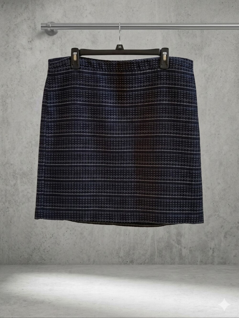 NWT LOFT Blue Striped Tweed Mini Skirt Textured Classic Preppy Coquette Sz. 16